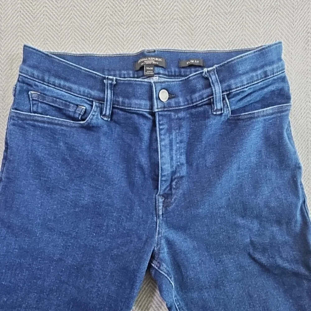 Banana Republic Watershed Mill Valley Denim Jeans Men's 33x30 Slim‎ Fit Blue EUC